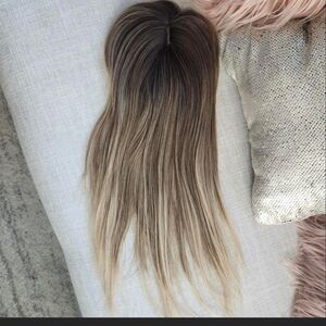 Elegant Ombre Brown and Blonde Hair Topper